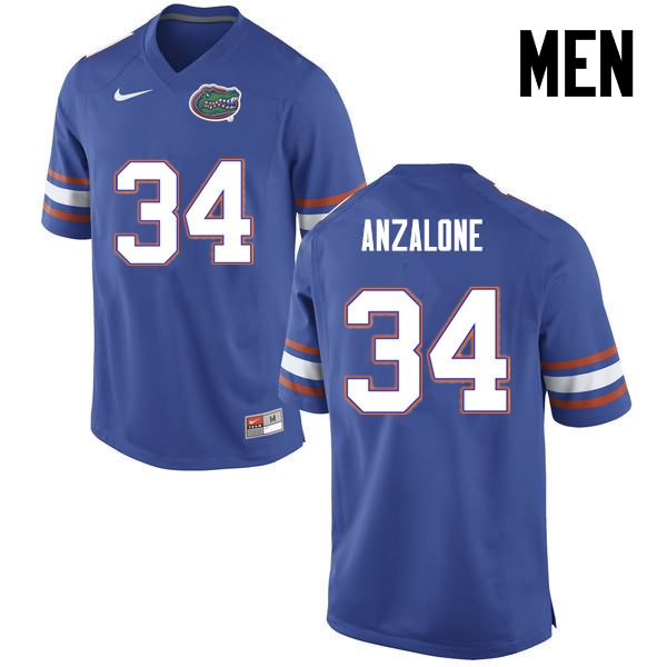 NCAA Florida Gators Alex Anzalone Men's #34 Nike Blue Stitched Authentic College Football Jersey EDK2364OU